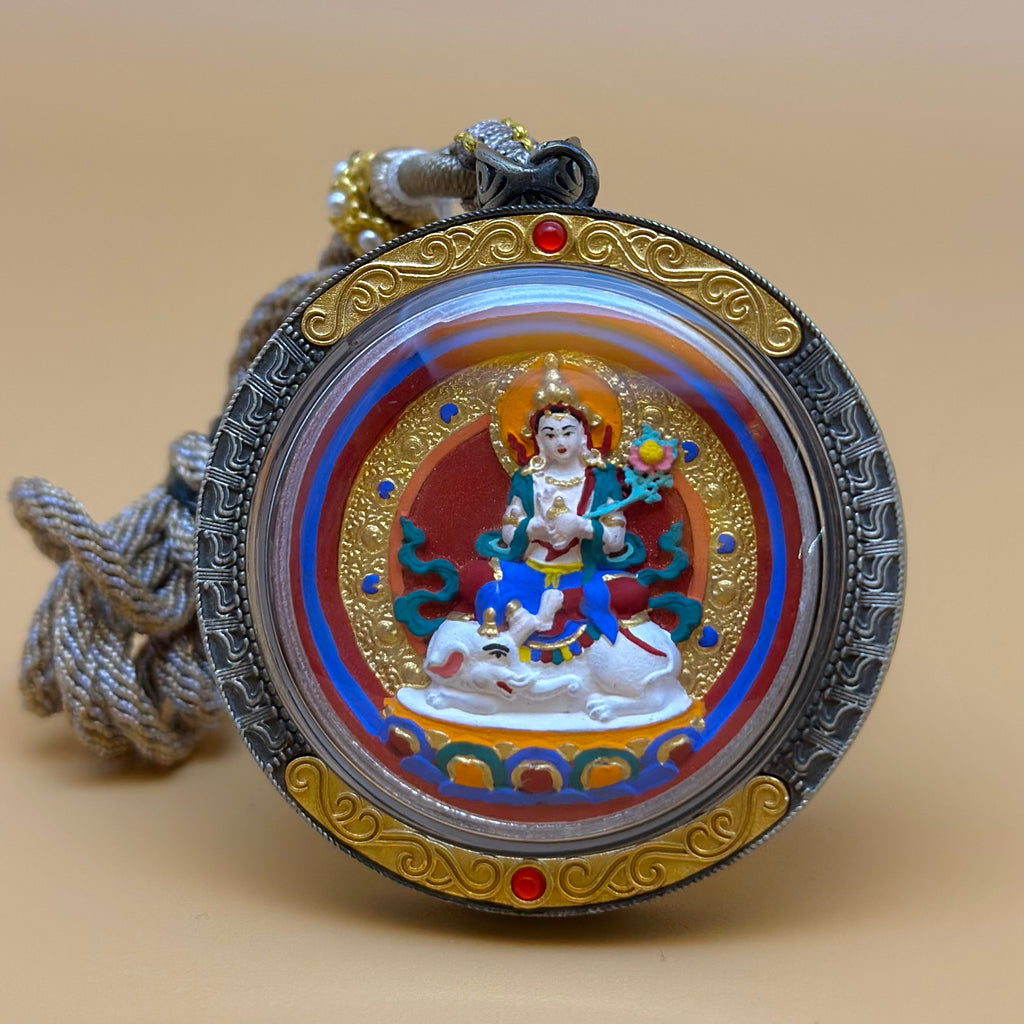 普賢菩薩手繪擦擦牌 (內置法米及咒輪)