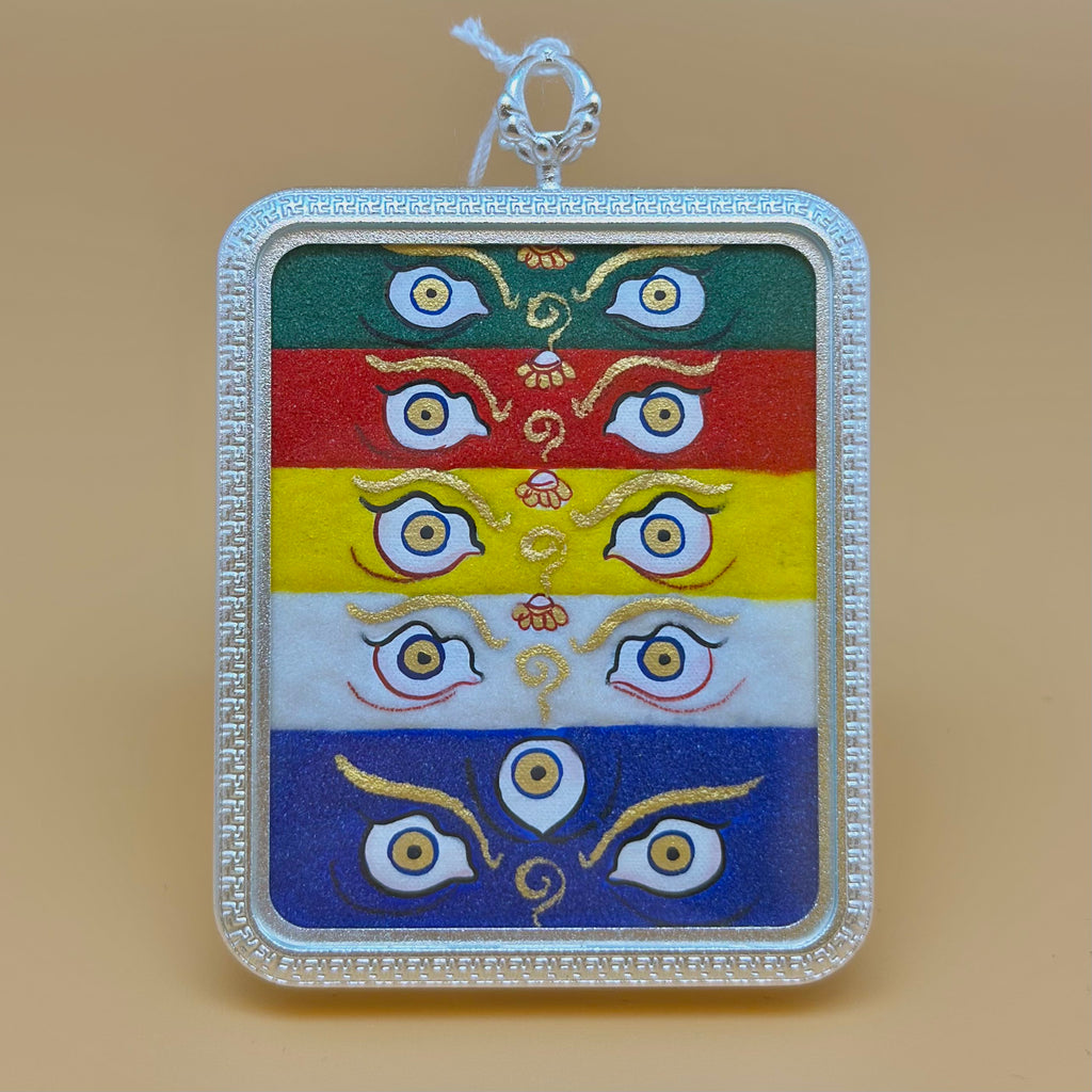 純銀五色財神法眼 (手繪描金)