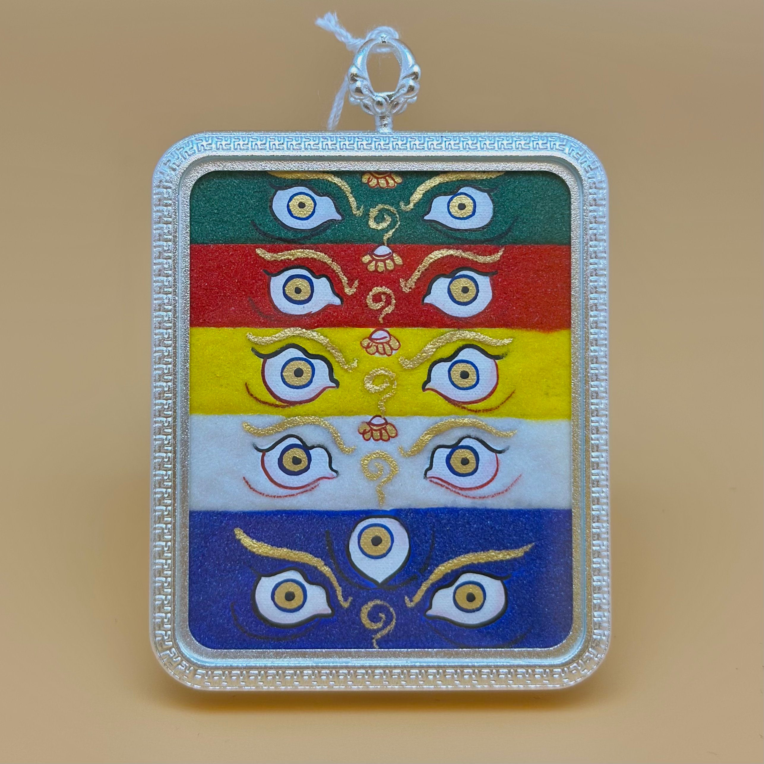純銀五色財神法眼 (手繪描金)