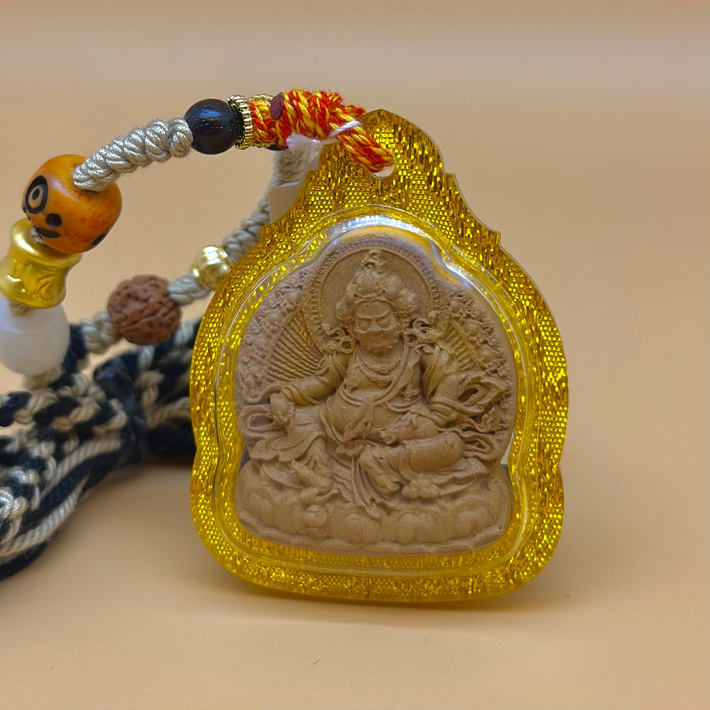 黃財神擦擦牌 (內藏法米・黃邊)