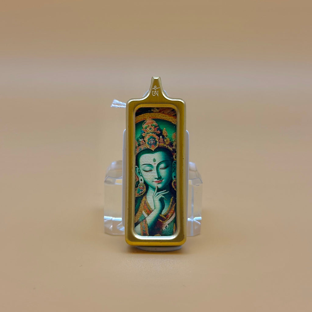 綠度母 (長方形手繪描金)