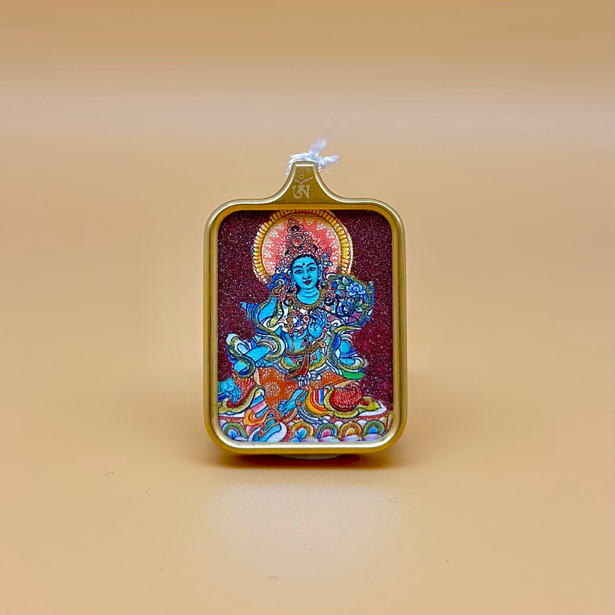 綠度母 (手繪朱砂描金)