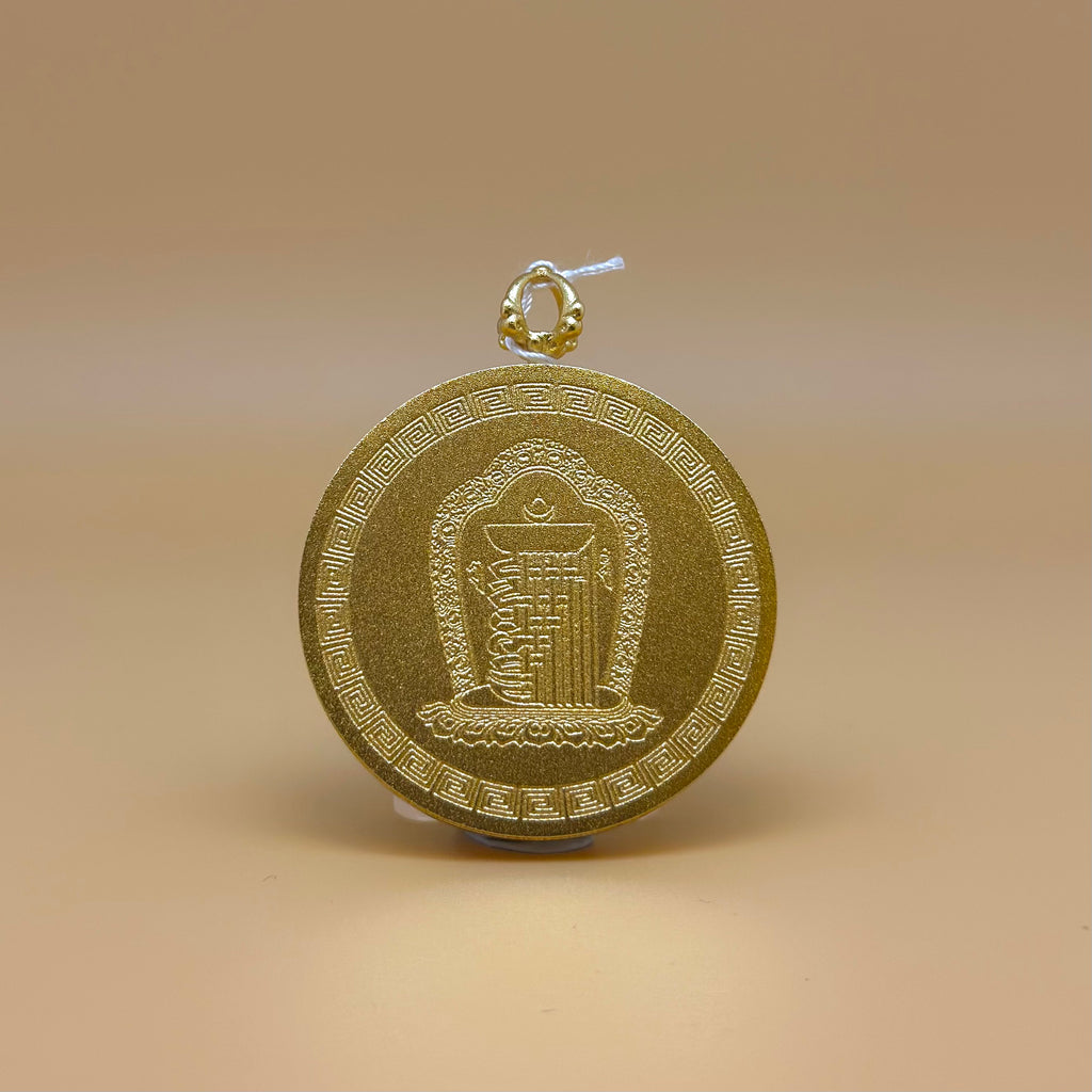 六字真言 (圓形手繪描金)